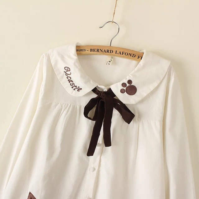 MR-67 kemeja lengan panjang wanita lolita cute import jepang motif beruang