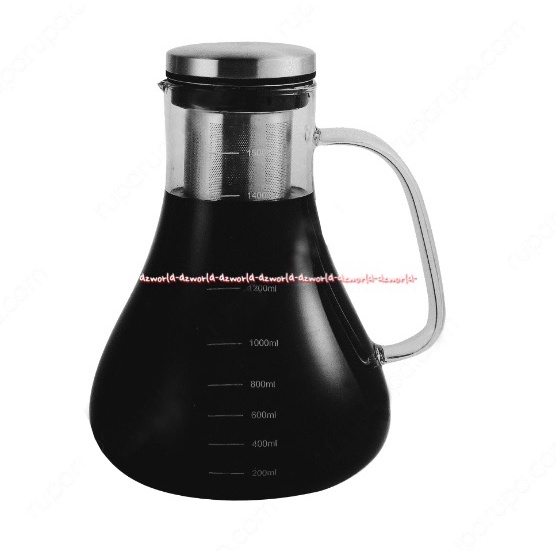 Delicia Cold Brew Coffee Maker 1.5L Glass Kettle Cerek Teko Ceret Pembuat Kopi Panas Dingin Dengan Saringan