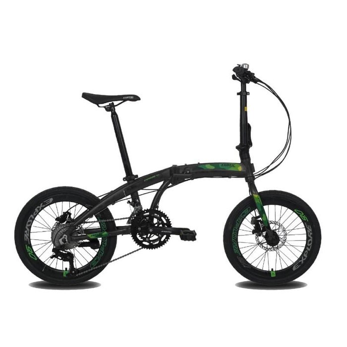 RR   SEPEDA LIPAT/ FOLDING BIKE EXOTIC EXPLORE 9.0 ALLOY 20″ MATE BLACK  ⠀⠀⠀⠀⠀