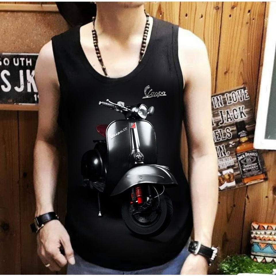 Singlet lekbong Pria gambar vespa / Kaos Dalam / Kaos Formal