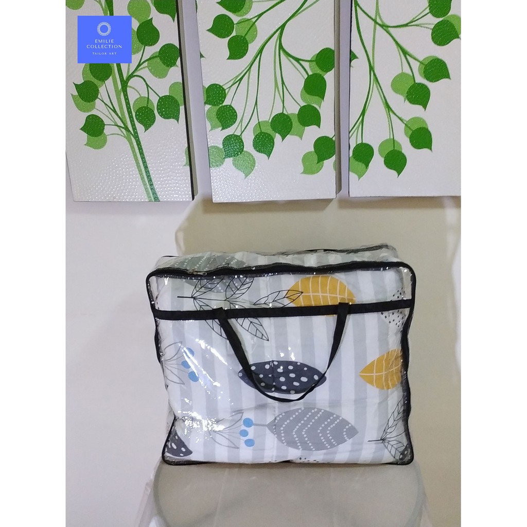 Tas Bed Cover Double bahan Plastik Mika warna Hitam