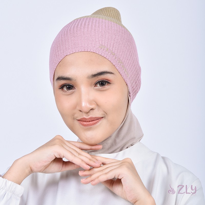 Ciput Bandana | Bando Hijab Anti Pusing Nyaman Adem Rajut Premium ZLY Hijab Cream Pink