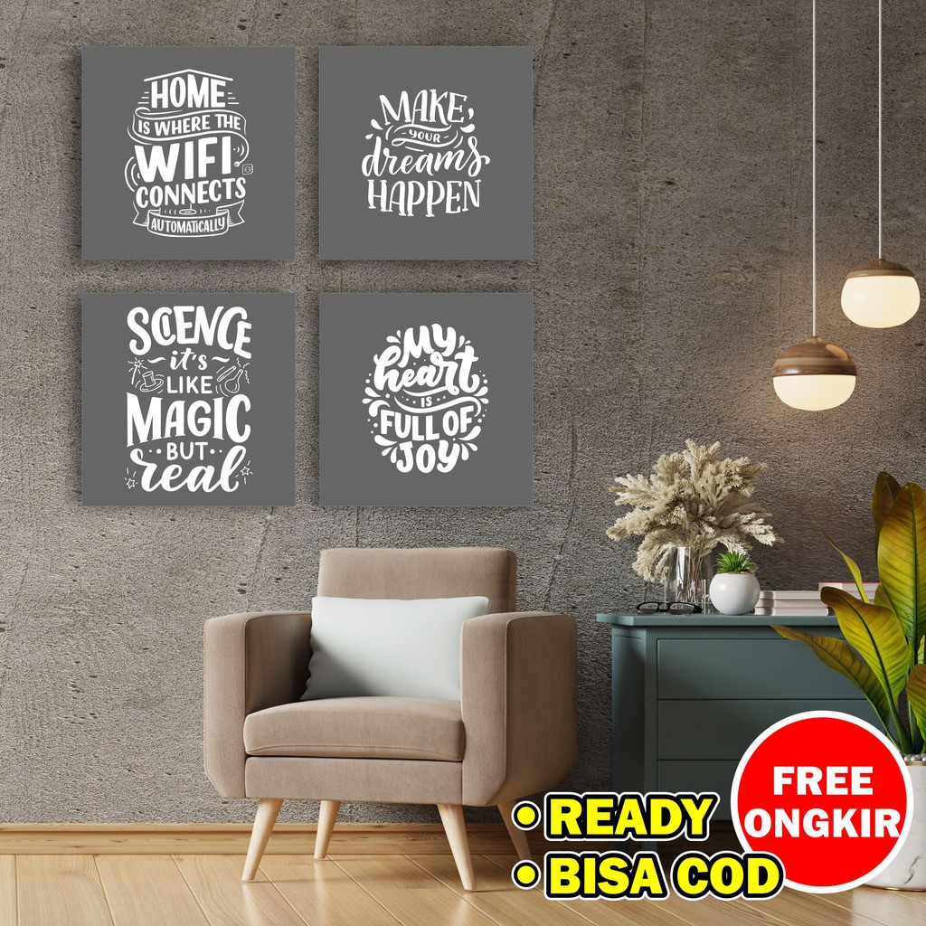 Hiasan Dinding Poster Kayu Quotes Kata Motivasi Dekorasi Rumah Gantungan Cafe Vintage Home Decor