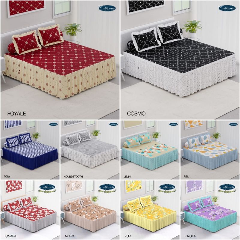 SPREI RUMBAI CALIFORNIA 180X200 AYARA, FINOLA, ISWARA, ZURI, ROYALE, COSMO, TORY, HOOUNDSTOTTH, LEVI