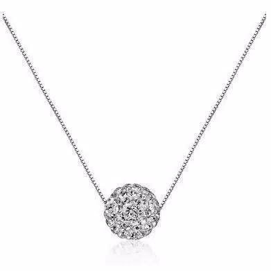 ♥TMALL88♥ Kalung Stainless Crystal H16 Bentuk Bola Diamond / Titanum Crystal h16 Jewelry