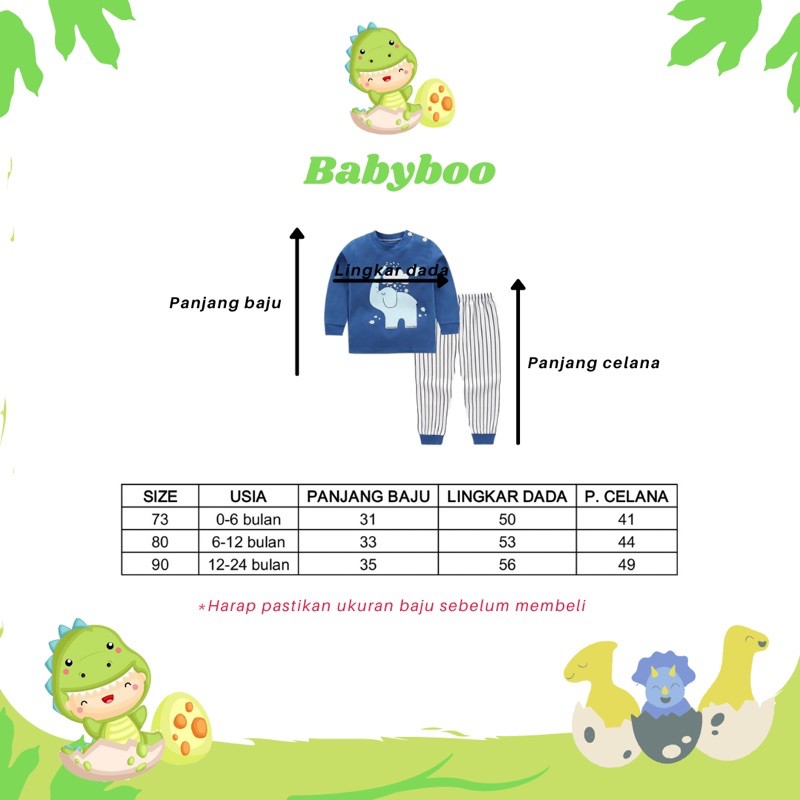 (0-24m) Baju Tidur Setelan Bayi/Baju Tidur Setelan Anak/Baju Lengan Panjang Celana Panjang