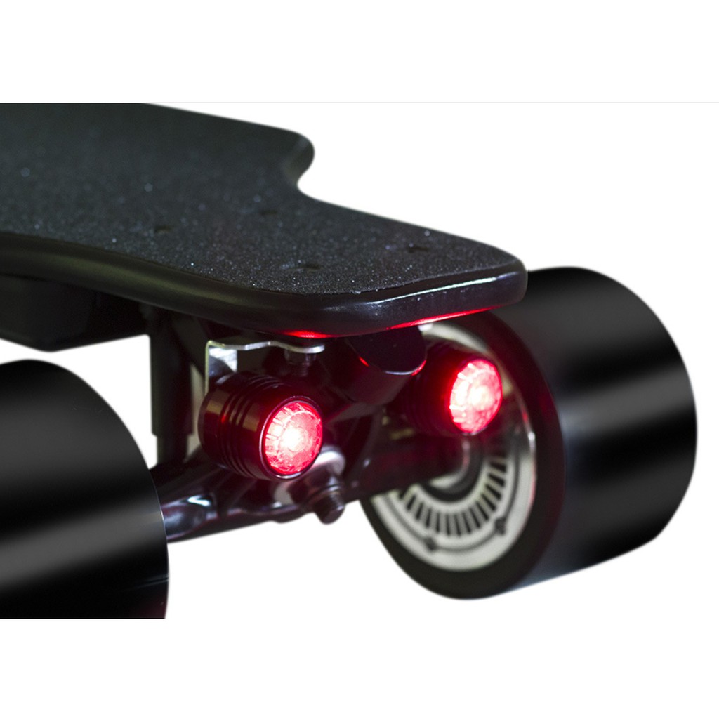 Ht Profesional Skateboard Lampu LED Peringatan Longboard Bersepeda Malam Anti Air Ada 4roda