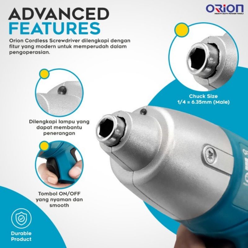 Bor Obeng Tangan Orion Cordless SD-001