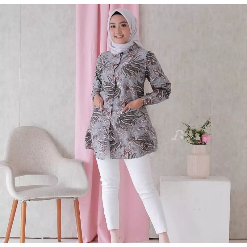 Baju batik wanita dress batik terbaru kode 102 baju kerja wanita baju batik seragam batik terbaru ba