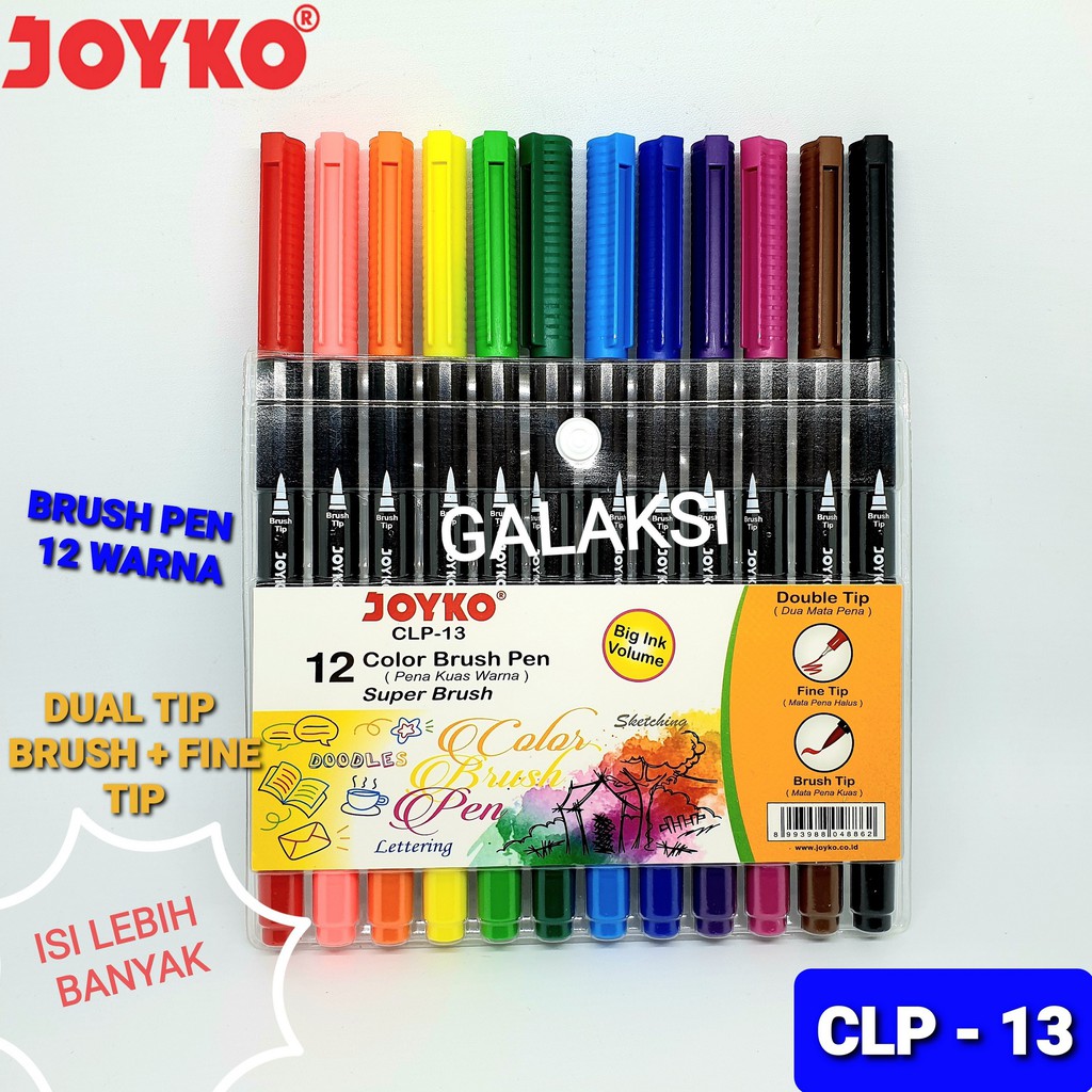 

BRUSH PEN 12 WARNA + FINE TIP CLP-13 JOYKO