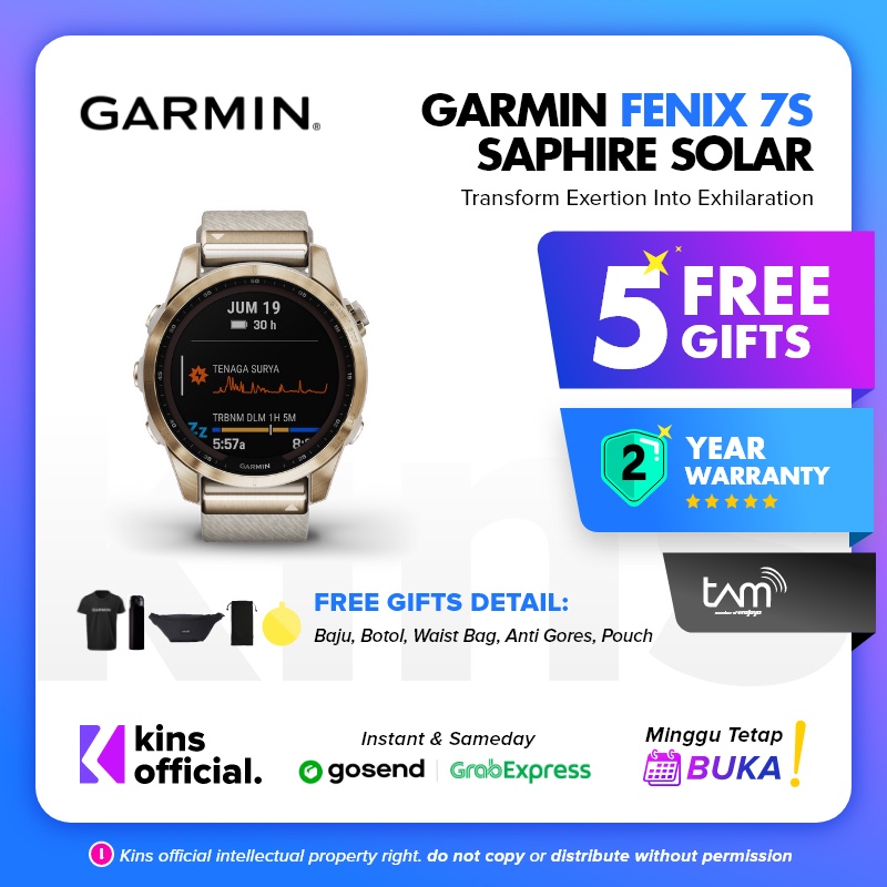 Garmin Fenix 7S Sapphire Solar