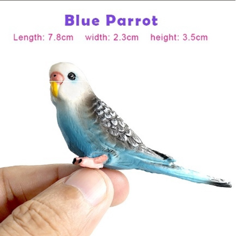 Simulasi Forest Parrot Angka Miniatur Patung Burung Peri PVC Plastik