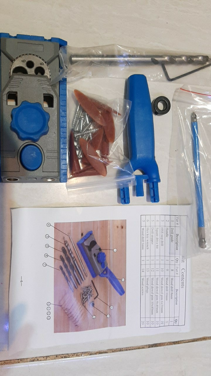 Pocket Hole Jig Set Mata Bor Sekrup Dowel Drill Guide Center Doweling Joinery For Woodworking Tools