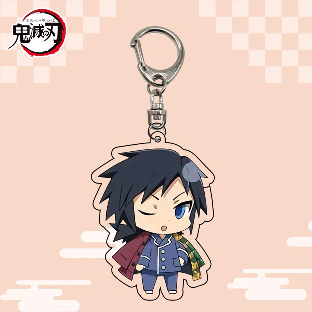 Lanfy Demon Slayer Gantungan Kunci Zenitsu Anime Jepang Miniatur Inosuke Scultures Kyoujurou Key Ring