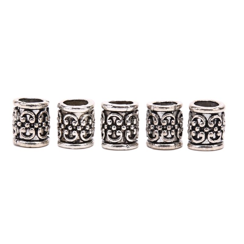 5pcs / set Cincin Rambut Kepang Gimbal Bahan Alloy Gaya Retro