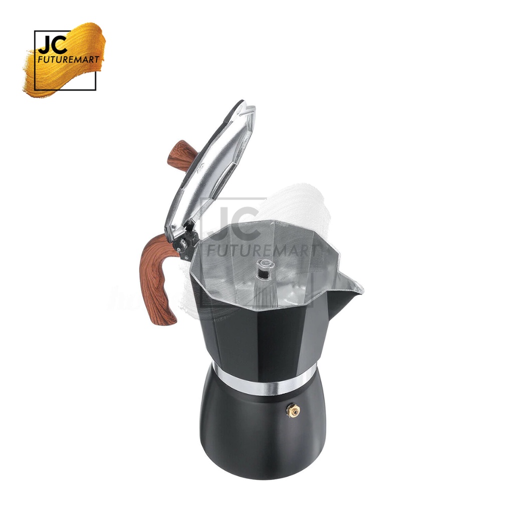 MOKA POT ALUMINIUM 3 CUP &amp; 6 CUP - COFFEE ESPRESSO MAKER MOKAPOT