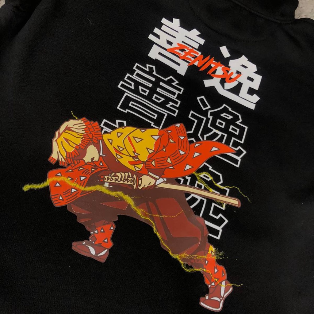 Hoodie Demon Slayer Zenitsu | Hoodie Anime Terbaru | Anime Manga Premium