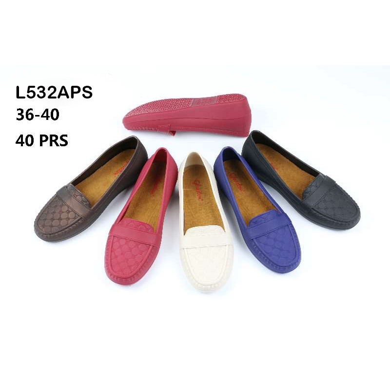 Sepatu Karet Wanita Slip On Wedges Glanzton L532