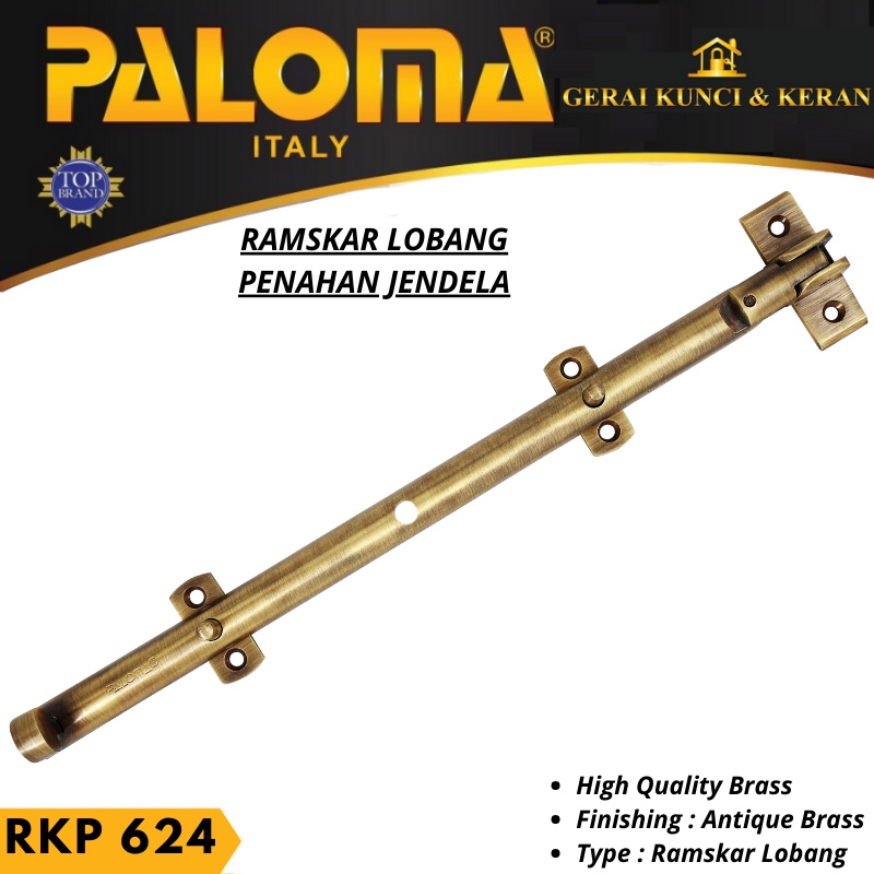 RAMKSAR PALOMA RKP 624 LAMSKAR LOBANG PENAHAN BUKAAN JENDELA BRASS ANTIK AB