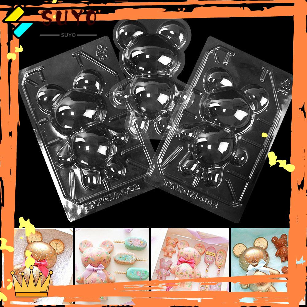 Suyo 3pcs Cetakan Kue / Coklat / Jelly Bentuk Beruang 3D