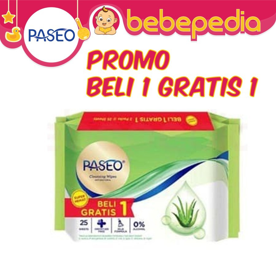 Paseo Anti Bacterial Cleansing Wipes 25sheet BUY 1 GET 1