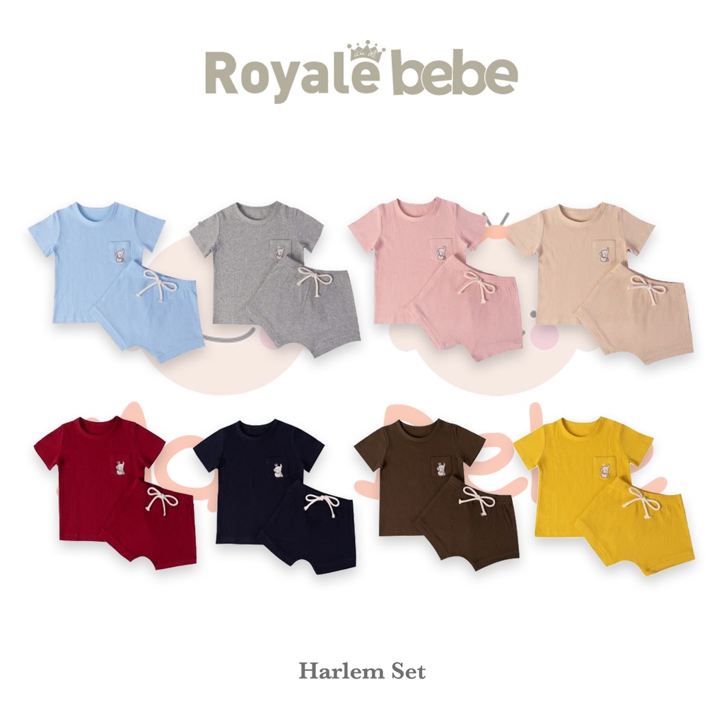[PROMO] Royale Bebe Harlem Set Setelan Pendek Bayi 6-36m