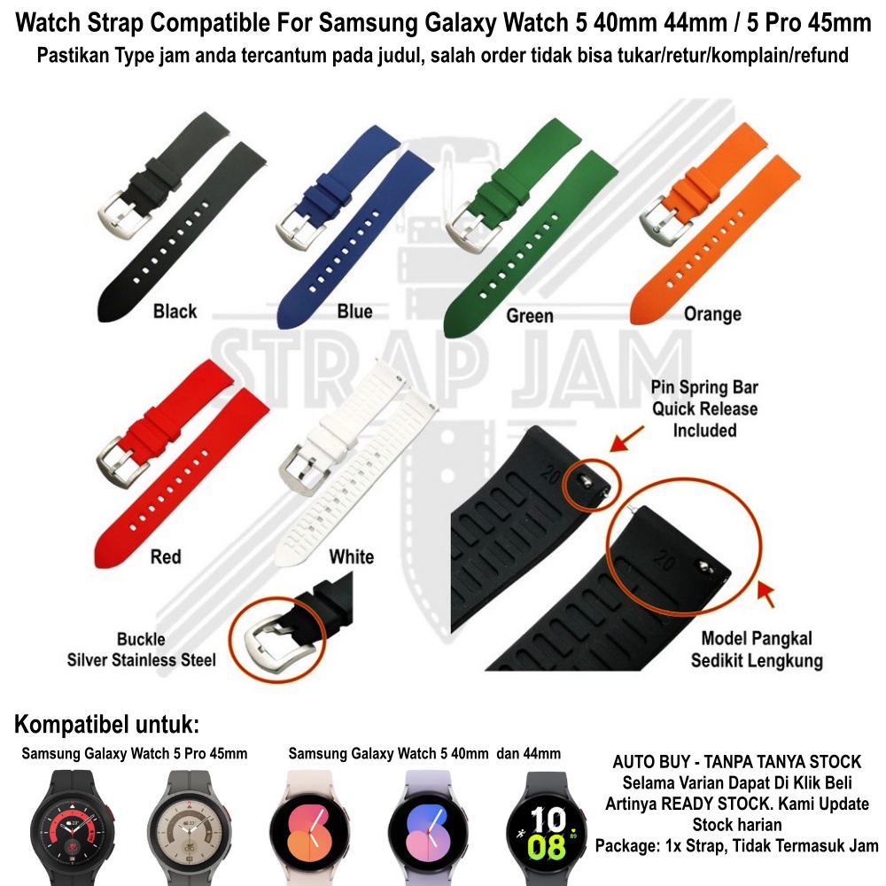 LKG Strap Samsung Galaxy Watch 5 40mm 44mm Pro 45mm - Tali Jam 20mm With Premium Buckle