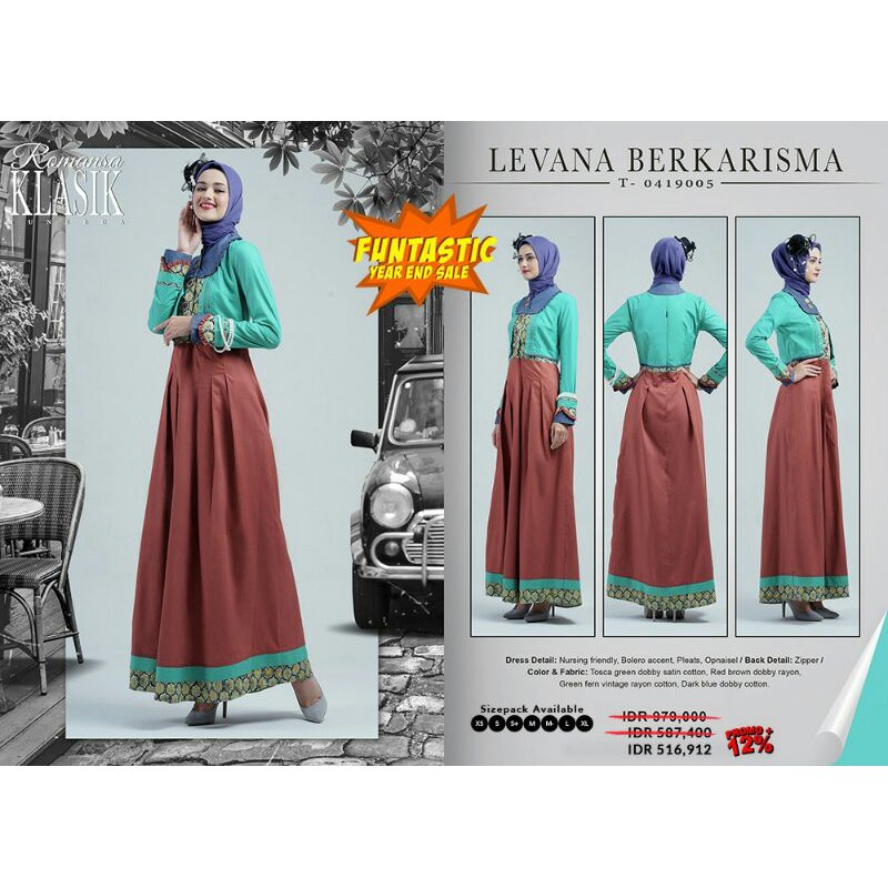 Flashsale Gamis tuneeca romansa klasik kode 05 levana berkarisma