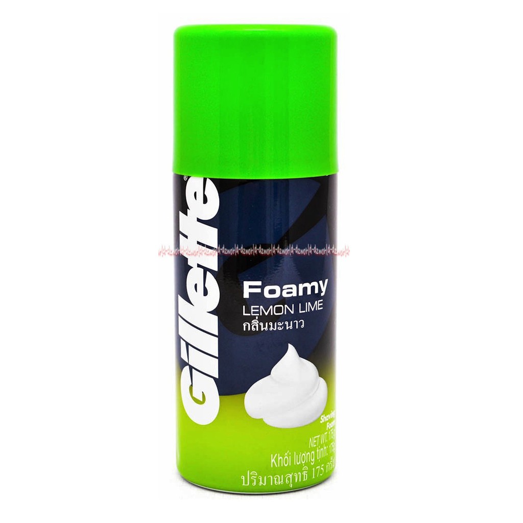 Gillette Foamy 175ml Lemon Lime Menthol Gilet Foam Gillete Foam Busa Cukur Pria Jenggot Kumit Gillet Foami Wangi Aroma Jeruk Mentol