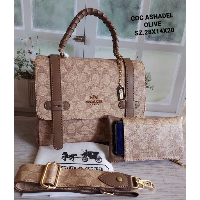 Tas Pesta Wanita Top Handle bag COC Ashadel Set Dompet Panjang