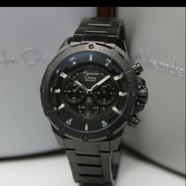Jam pria Alexandre christie AC6539 full hitam