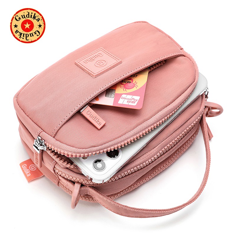 GUDIKA - Tas Selempang Wanita Import Original 5210 - Tas Wanita Selempang Bahu Import Korea Kekinian Terbaru Bahan Nylon Waterproof Anti Air - slingbag - tas mini - bag - cewek - imut - lucu - fashion - branded - santai - tas - slempang - termurah - ori
