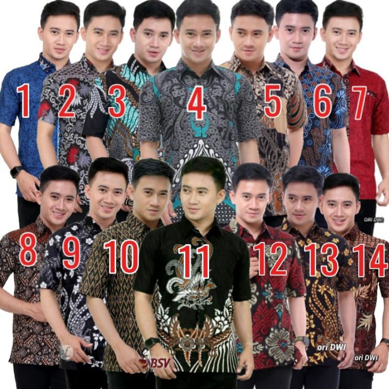 [COD] Baju Batik Kemeja Batik Lengan Pendek Pria Baju Batik Seragam ukuran JUMBO.