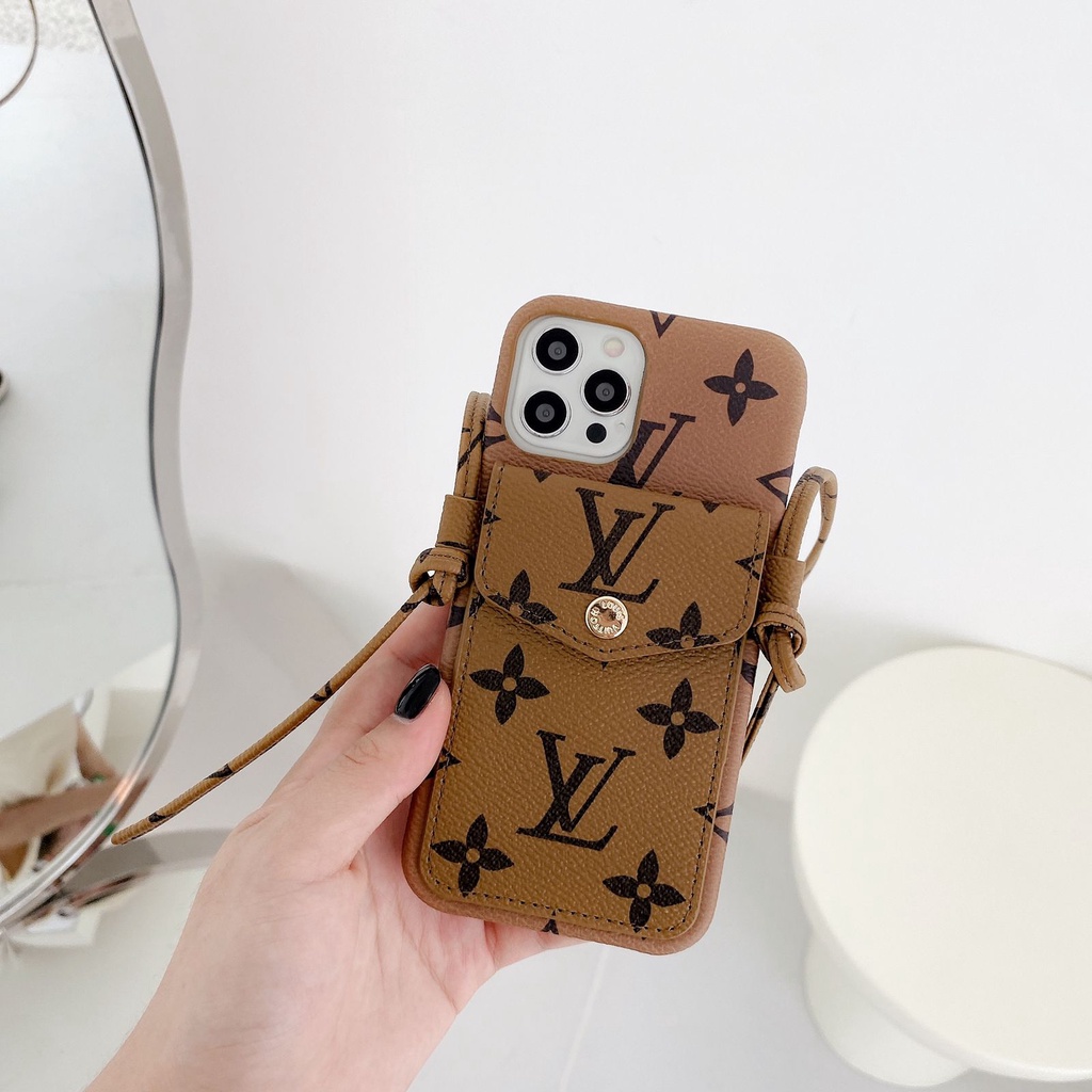Softcase Dompet LV Hitam Tali Iphone 7+ 8+ X Xs Xr Max 11 12 13 Pro Max FH46