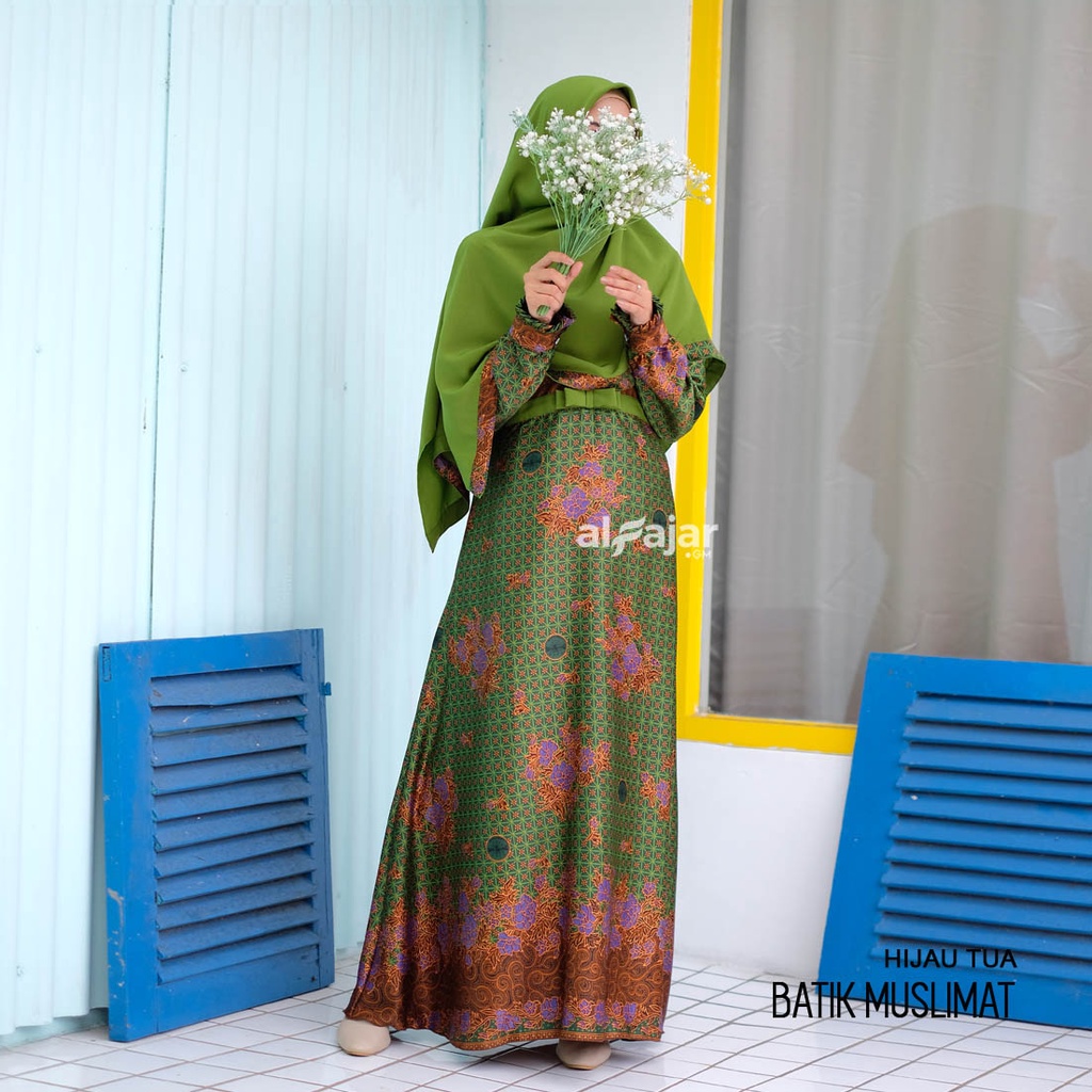 Set GAMIS BATIK MUSLIMAT NU Semi Sutra Dress Ori by Alfajar