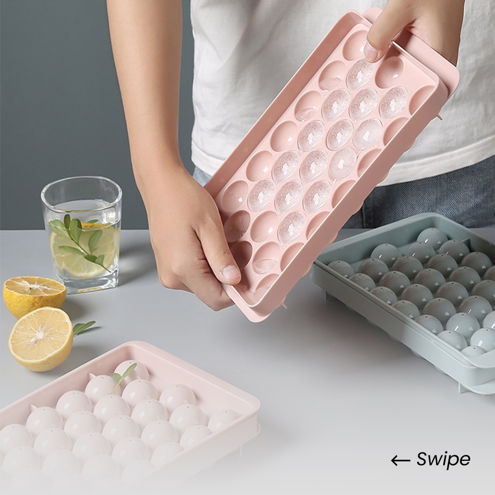 Cetakan Es Batu Bulat Ice Tray Pembuat Es Batu