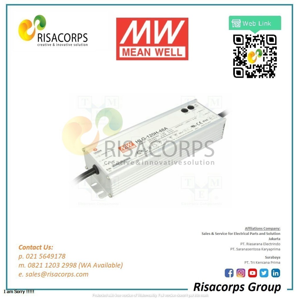 MEAN WELL SWITCHING POWER SUPPLY HLG-120H-48A 120 WATT 48 VOLT