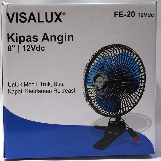 Kipas Angin DC 12V VISALUX Kipas Angin Aki Kipas Jepit DC 8 Inch 12V