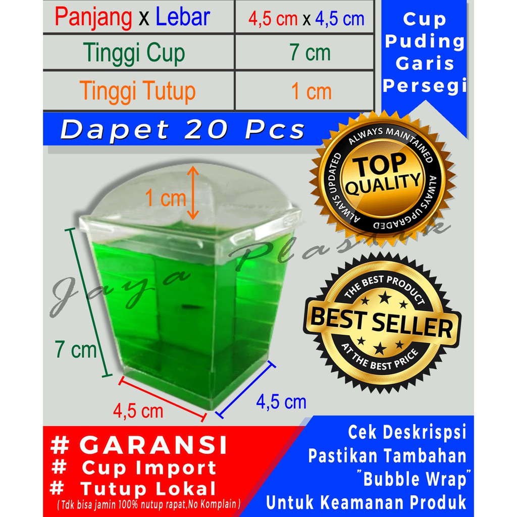 CUP PUDING GARIS PERSEGI / CH- 5570 ( GARANSI )