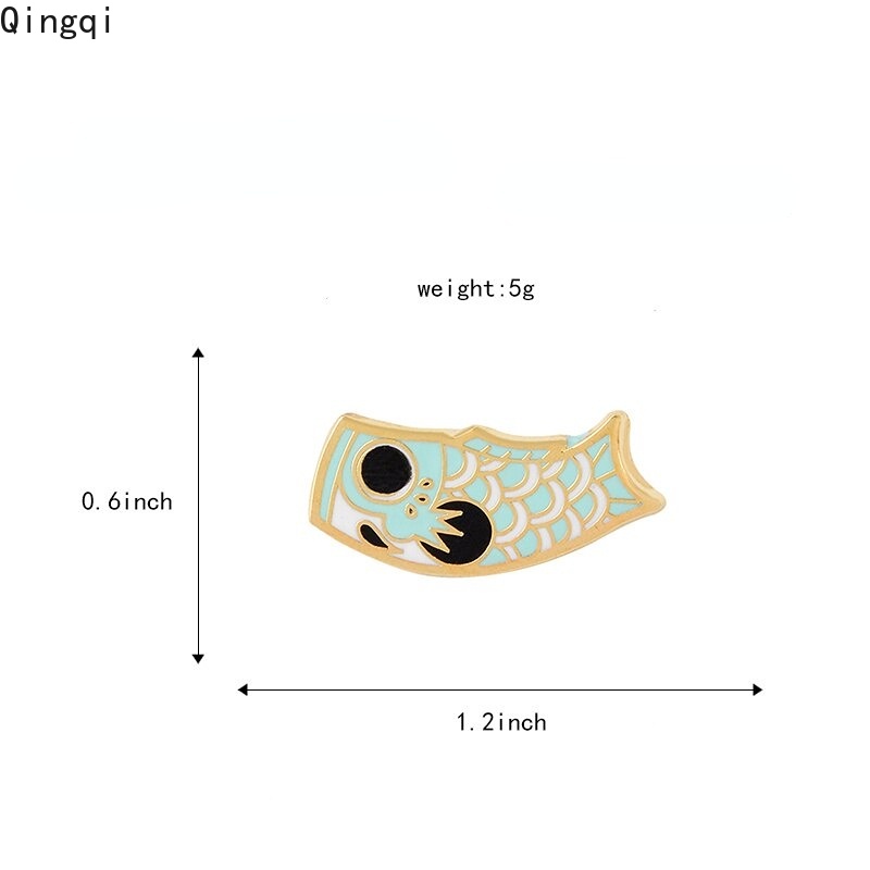 Bros Enamel Bentuk Kartun Ikan Koi Gaya Vintage Jepang Untuk Hadiah