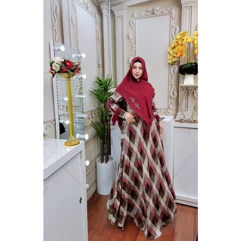 Gamis Syari kotak kotak