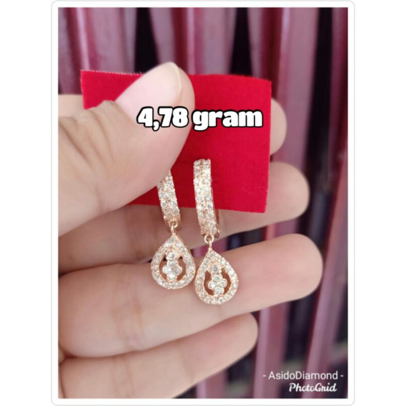 berlian medan anting ring labu