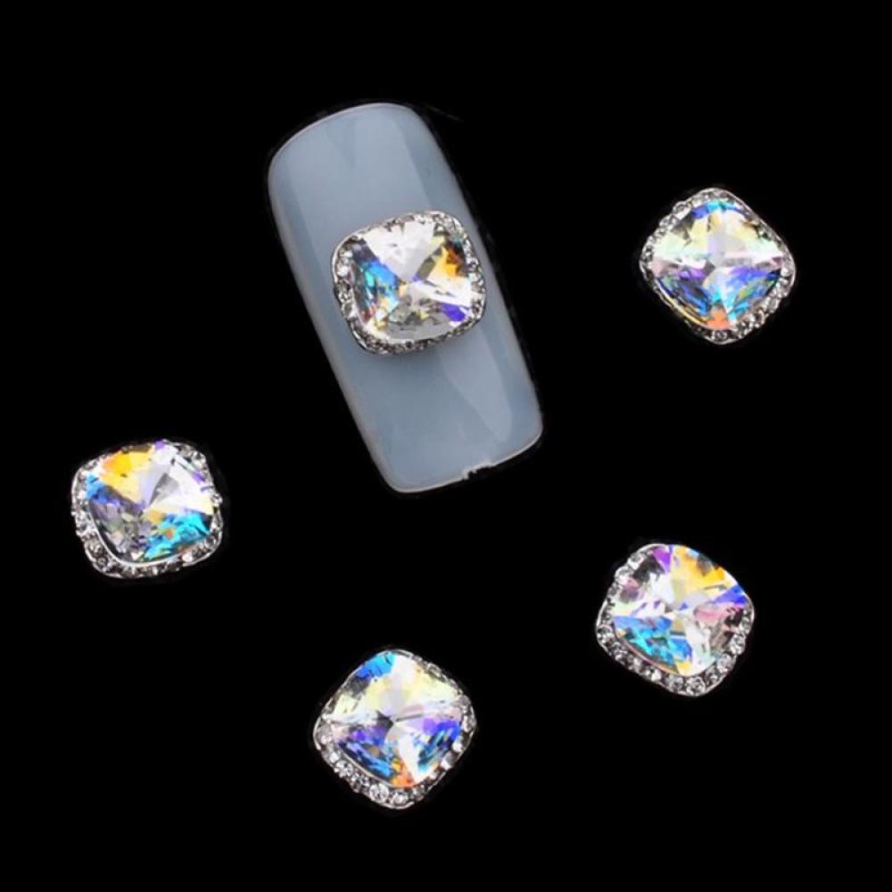 Timekey 18pcsset Berlian Imitasi 3D Bahan Alloy Untuk Dekorasi Nail Art A7K3