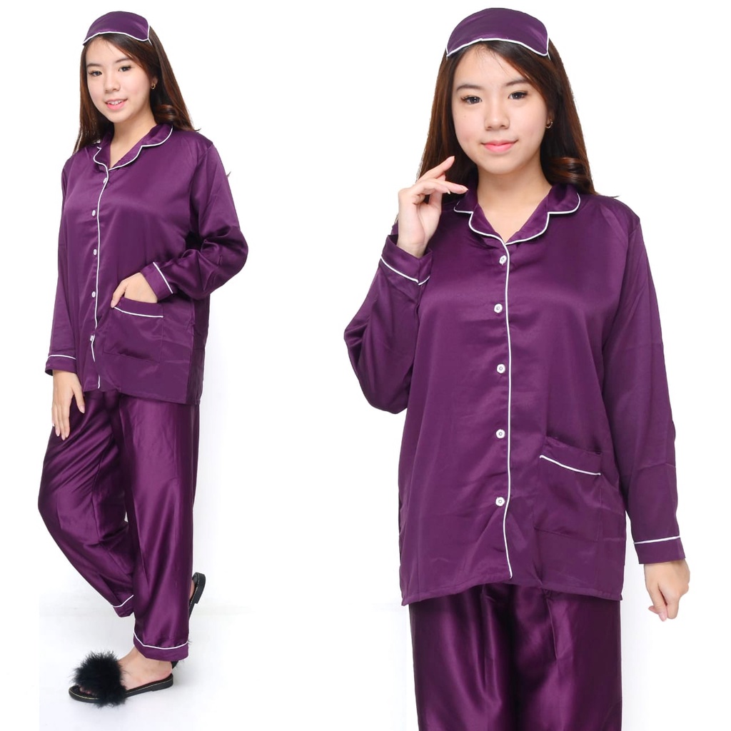 BAJU TIDUR ABG REMAJA CEWEK/COWOK PIYAMA SET LENGAN PANJANG LD 100