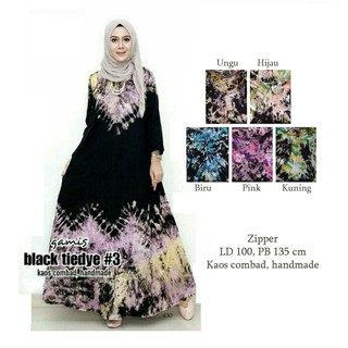 Grosir Gamis  Kaos  Black Tiedye Gamis  Busui  Jumbo Gamis  