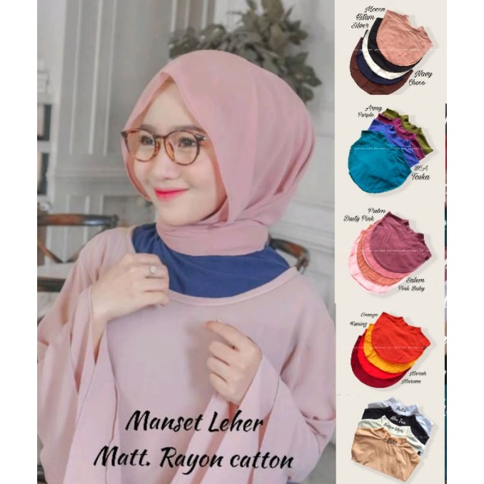 Manset Leher Hijab/ Manset Leher Premium/ Inner Leher / Mangset Leher