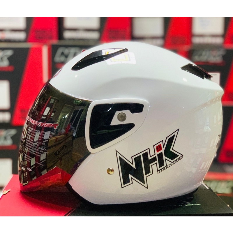 NHK R7 SOLID WHITE single visor