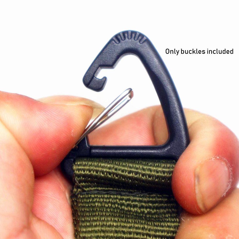 CHOOKYY 2/5pcs Triangle Carabiner Black Plastic Alloy Outdoor Tool Keychain Belt Buckles