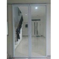 Pintu sliding aluminium kaca 2 daun 220x160 free ongkir