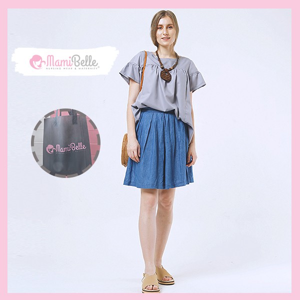 

Mamibelle Ramala Blouse Menyusui & Hamil Nursing Wear Grey Premium